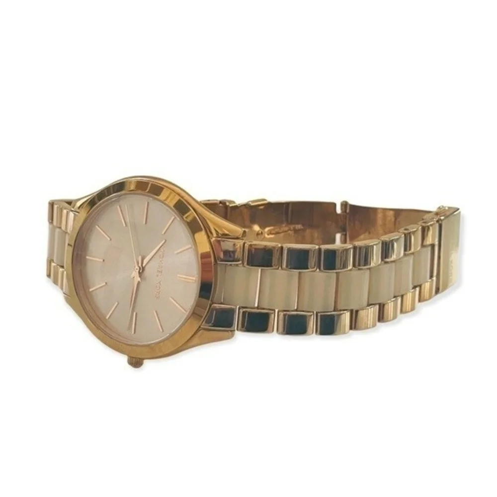MICHAEL KORS Slim Runway Women's Watch Rose Gold Stainless Steel Colorblock Band - Picture 6 of 6